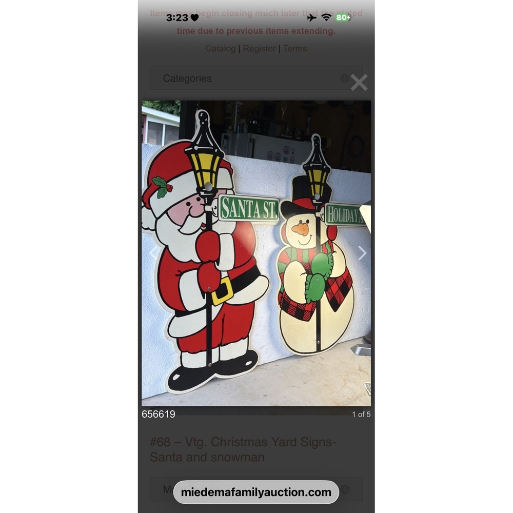 Vintage Impact Plastics Santa St Holiday Ave Snowman Christmas Yard Decor